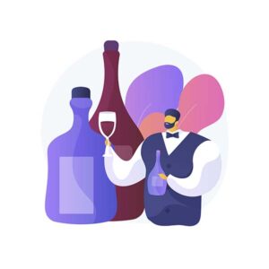 hombre con copa de vino